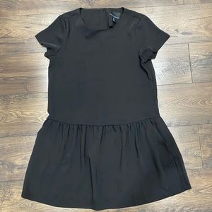 BLACK DROP WAIST DRESS
